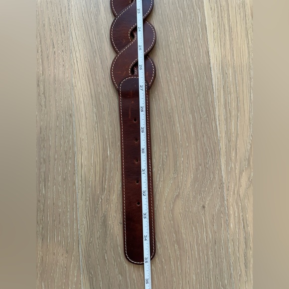 Women’s Woven Cow Hide Leather Brown Belt Roped Rodeo Western Country Concert - Picture 4 of 7